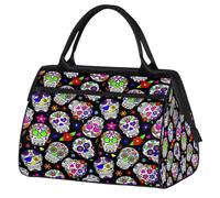 Sac de sport Day of The Dead Sugar Skull pour homme et femme, sac de sport de voyage, sac de week-end, sac de nuit, sac fourre-tout léger