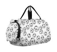 Sac de sport de football dessiné à la main avec compartiment à chaussures multifonctionnel pour la pratique scolaire, le sport, les voyages