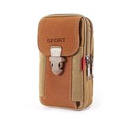 Sac de sport de téléphone mobile pour hommes, sac à main le portefeuille de téléphones à ceinture en toile, poche de téléphone mobile décontracté de poche de téléphone mobile décontracté (kaki, b)