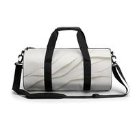 Sac de sport de voyage abstrait de luxe vintage en papier blanc texturé pour femmes et hommes Sac de sport cylindrique avec bandoulière