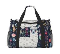 Sac de sport de voyage avec bandoulière pour homme et femme Motif lama, Noir , Taille unique, Sac de voyage