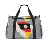 Sac de sport de voyage avec carte de localisation du Timor-Leste avec imprimé soleil pour femme, sac fourre-tout, sac de week-end, organisateur de sac de nuit, noir, One Size