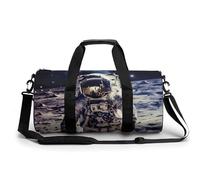 Sac de sport de voyage avec compartiment pour homme et femme, Américain Astronaute Voyage Moon, 17.7in/9in/9in