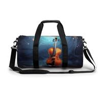Sac de sport de voyage avec compartiment pour homme et femme Motif bouledogue français, Poster Violon, 17.7in/9in/9in