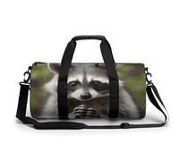 Sac de sport de voyage avec compartiment pour homme et femme Motif bouledogue français, Raton-laveur, 17.7in/9in/9in