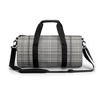 Sac de sport de voyage avec compartiment pour homme et femme - Motif Golden Retriever, Plaid gris., 17.7in/9in/9in