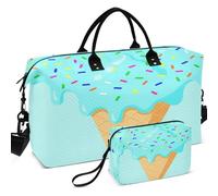 Sac de sport de voyage avec imprimé intégral - Forme convertible - Rangement facile pour le sport et la salle de sport, Cornet de crème glacée coloré à saupoudrer Gaufres goutte à goutte, one size
