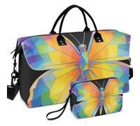 Sac de sport de voyage avec séparateur en maille imprimée sur toute la longueur, léger pour toutes les saisons, motif papillon Gay Pride