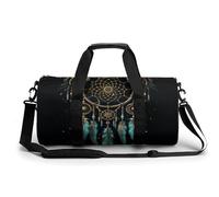 Sac de sport de voyage bleu et vert pour perruches avec compartiment, sac d'entraînement pour homme et femme, Attrape-rêves sombre, 17.7in/9in/9in