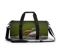 Sac de sport de voyage camouflage rouge et noir avec compartiment pour homme et femme, Roches et insectes, 17.7in/9in/9in