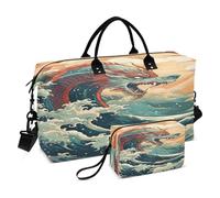 Sac de sport de voyage Dragon Waves de style chinois pour femme avec trousse de toilette, sac fourre-tout de voyage, sac de natation, Multi 9., Taille unique