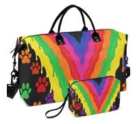 Sac de sport de voyage en maille imprimée sur toute la longueur, léger, pour toutes les saisons, Black LGBTQ Gay Pride Rainbow Queer Dog Lover, one size, Rétro