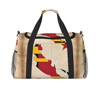 Sac de sport de voyage imprimé drapeau de Papouasie-Nouvelle-Guinée map03 pour femme, sac fourre-tout, organiseur de week-end, noir, One Size