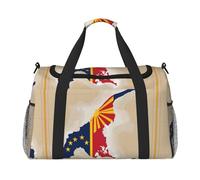 Sac de sport de voyage imprimé drapeau de Papouasie-Nouvelle-Guinée map04 pour femme, sac fourre-tout, organiseur de week-end, noir, One Size