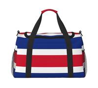 Sac de sport de voyage imprimé drapeau du Costa Rica pour femme, sac fourre-tout, sac de week-end, organiseur, noir, One Size