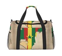 Sac de sport de voyage imprimé drapeau du Sénégal map01 pour femme, sac fourre-tout, sac de week-end, organiseur, noir, One Size