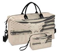 Sac de sport de voyage imprimé sur toute la surface avec plusieurs poches, rangement facile pour articles de toilette, pays occidentaux, hommes, adolescents