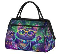 Sac de sport de voyage Mardi Gras de chat mignon pour homme et femme, grande capacité, sac de voyage imperméable pour la gym, les voyages, les activités de plein air