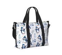 Sac de sport de voyage mignon avec imprimé bonhomme de neige et pingouin pour femme, article personnel pour le week-end, le sport, sac de sport pour homme et femme