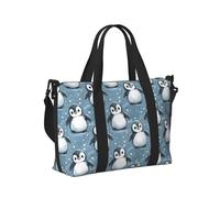 Sac de sport de voyage mignon avec imprimé pingouin et neige pour femme, article personnel pour la nuit, le week-end, le sport, sac de sport pour homme et femme