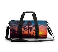 Sac de sport de voyage New York City - Sac de sport avec compartiment - Sac d'entraînement pour homme et femme, Palmier Sunset, 17.7in/9in/9in