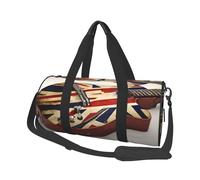 Sac de sport de voyage pliable avec imprimé drapeau britannique pour femme, grand sac fourre-tout pour le sport et les voyages, Noir , Taille unique