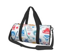 Sac de sport de voyage pliable avec motif imprimé d'éléments de hockey pour femme, grand sac fourre-tout pour le sport et les voyages, Noir , Taille unique