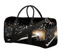 Sac de sport de voyage pliable avec touches de piano et notes de musique - Sac de sport étanche avec bretelles