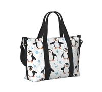 Sac de sport de voyage pour femme avec imprimé pingouin mignon de dessin animé, article personnel pour la nuit, le week-end, le sport, sac de sport pour homme et femme