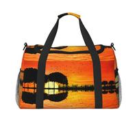 Sac de sport de voyage pour femme avec imprimé réflexion de guitare de lac - Sacs de voyage pour homme, sacs de week-end de petite et moyenne taille pour femme, sac de sport
