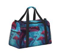 Sac de sport de voyage pour homme et femme, champignons rouges, forêt enchantée