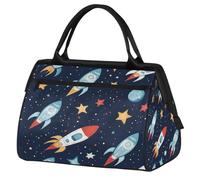 Sac de sport de voyage pour homme et femme, motif vaisseaux spatiaux, étoiles, univers de dessin animé, grande capacité, sac de voyage étanche pour la gym, les voyages, les activités de plein air