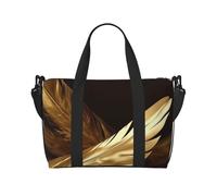 Sac de sport de voyage pour homme, sac de sport, sac de bagage à plumes dorées avec bandoulière, grand sac fourre-tout de gym pour femme, sac de week-end, sac de transport pliable pour avion