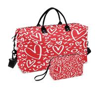 Sac de sport de voyage pour la Saint-Valentin avec cœurs rouges pour femme et homme, multicolore