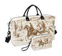 Sac de sport de voyage, sac de sport American Wild West Desert Cowboys pour femmes et hommes, multicolore