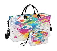 Sac de sport de voyage, sac de sport, aquarelle, football, pour femmes et hommes, sacs fourre-tout de week-end, multicolore