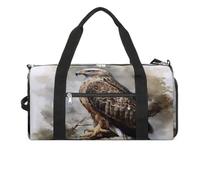 Sac de sport de voyage, sac de sport avec compartiment à chaussures, aquarelle de faucon assis dans l'arbre, sac de sport, sac de sport avec compartiment à chaussures, aquarelle de faucon assis dans