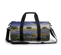 Sac de sport de voyage, sac de sport avec compartiment à chaussures, motif paysage du Texas Bluebonnets, 45 cm/22,9 cm/22,9 cm, Texas Bluebonnets Paysage, 17.7in/9in/9in
