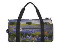 Sac de sport de voyage, sac de sport avec compartiment à chaussures, motif paysage Texas Bluebonnets, taille unique, Texas Bluebonnets Paysage, Taille unique