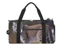 Sac de sport de voyage, sac de sport imprimé Bobcat sauvage, sac de sport pour femme et homme, sac de gym avec compartiment à chaussures, motif chat sauvage, taille unique, Wild Bobcat, Taille unique