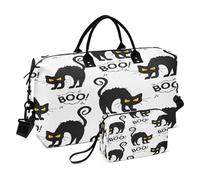 Sac de sport de voyage, sac de sport, motif chat joyeux Halloween pour femmes et hommes, sacs fourre-tout, multicolore