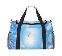 Sac de sport de voyage, sac de sport pliable avec sangle amovible pour w nd, escapade, salle de sport et navette à l'aéroport (ballon cœur romantique, 127 x 83 x 66 cm), Fleurs de cerisier roses