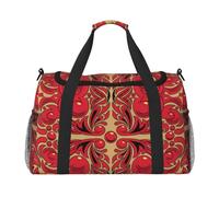 Sac de sport de voyage, sac de sport pliable avec sangle amovible pour w nd, escapade, salle de sport et navette à l'aéroport (ballon cœur romantique, 127 x 83 x 66 cm), Motif d'art russe, One