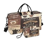 Sac de sport de voyage, sac de sport, poster moderne, sujets de café pour femmes et hommes, sacs fourre-tout de week-end, multicolore