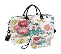 Sac de sport de voyage, sac de sport, printemps, été, cœurs, fleurs pour femmes et hommes, sacs fourre-tout de week-end, multicolore