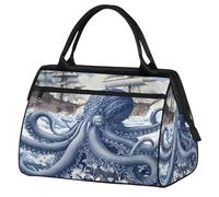 Sac de sport de voyage, sac de sport, sac de voyage, bleu nautique, énorme, océan, kraken imperméable, sac fourre-tout pour homme et femme