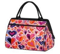 Sac de sport de voyage, sac de sport, sac de voyage, coloré, abstrait, cœur, romance, Saint-Valentin, sac fourre-tout imperméable pour homme et femme