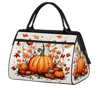 Sac de sport de voyage, sac de sport, sac de voyage, feuilles d'érable, citrouilles, tournesol, Thanksgiving, récolte, sac fourre-tout imperméable pour homme et femme
