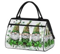 Sac de sport de voyage, sac de sport, sac de voyage, gnome de la Saint-Patrick, trèfle vert, imperméable, sac fourre-tout pour homme et femme