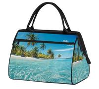 Sac de sport de voyage, sac de sport, sac de voyage, îles de plage tropicales, été, océan, palmier, image imperméable, sac fourre-tout pour homme et femme